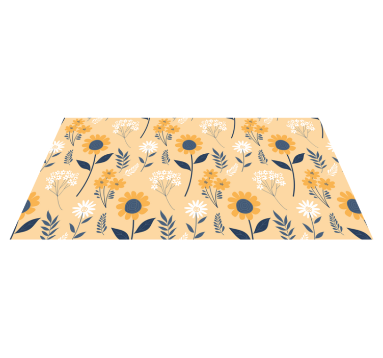 Floral vinyl carpet joyful botanical design - TenStickers