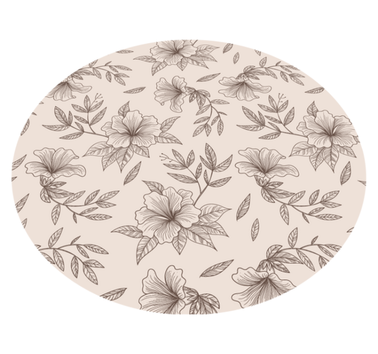 Botanical Outline Concept floral vinyl carpet - TenStickers