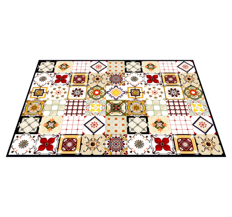Colorful mosaic patterns tile vinyl carpet - TenStickers