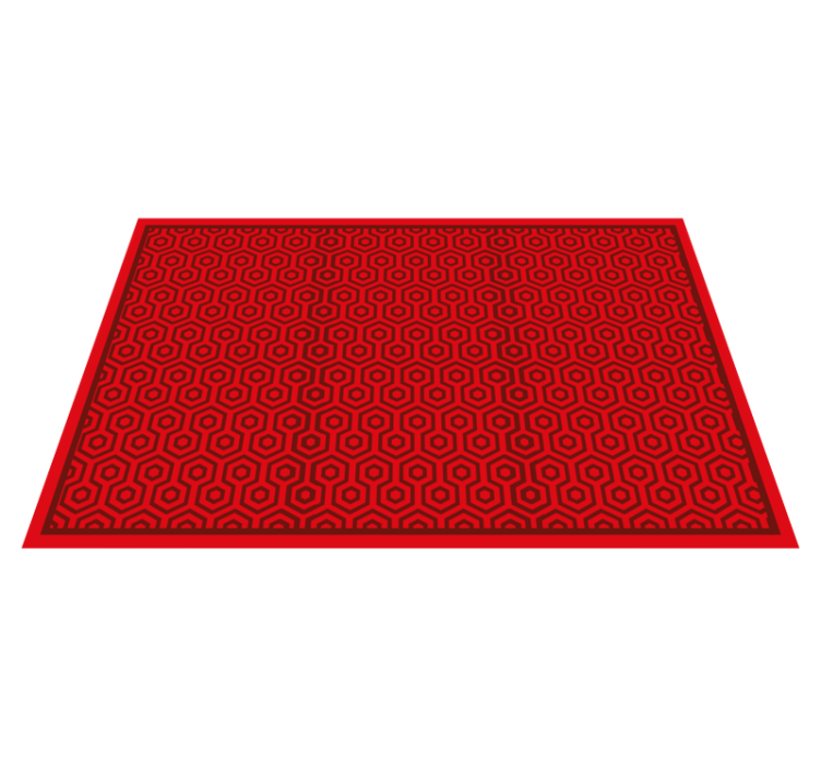 Red hexagonal arrangement geometric vinyl carpet - TenStickers