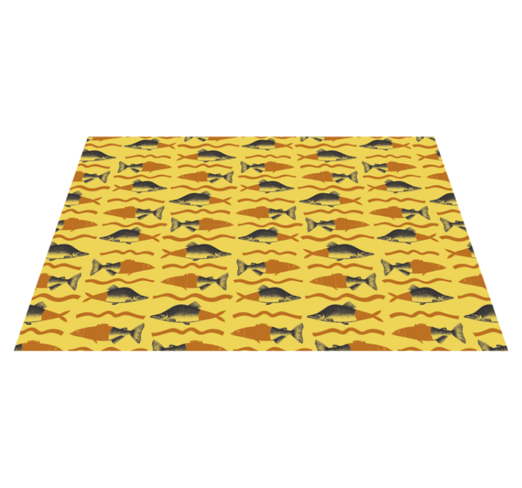 Yellow fish motif animal vinyl carpet - TenStickers