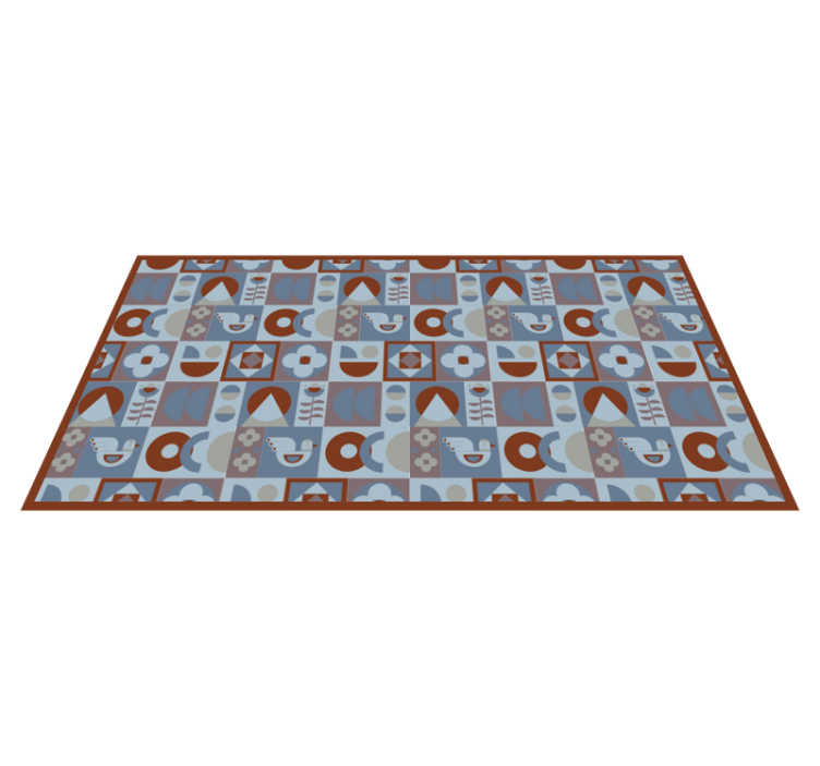 Grey and blue arrangements geometric vinyl carpet - TenStickers