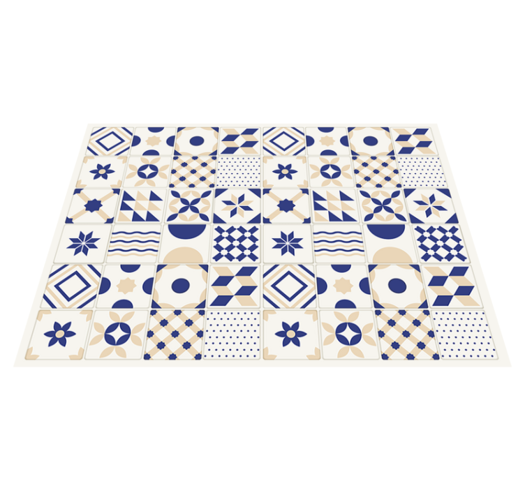 Tile vinyl carpet geometric design - TenStickers