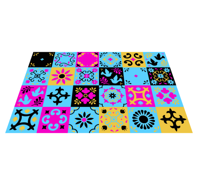 Mosaic vinyl carpet colorful pattern design - TenStickers
