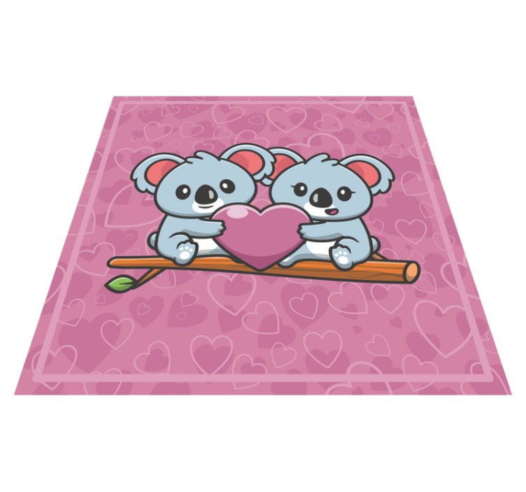 Koala Love Heart kids vinyl carpet - TenStickers
