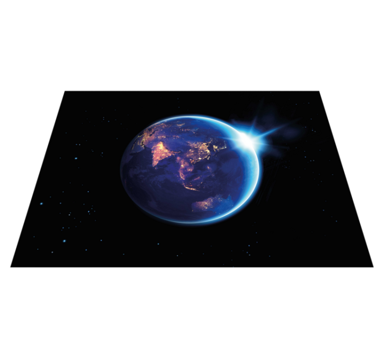 Earth Planet View world map vinyl carpet - TenStickers