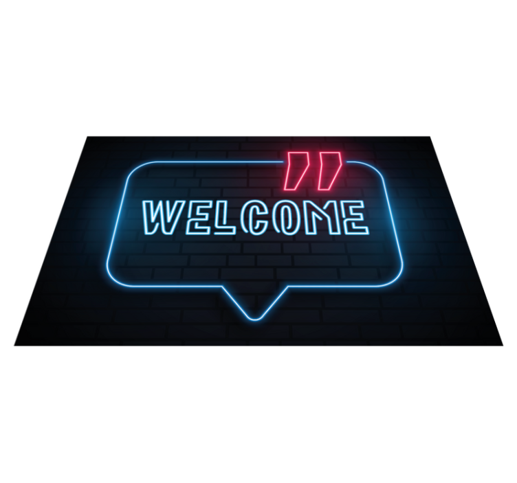Neon blue sign entrance hall vinyl carpet - TenStickers
