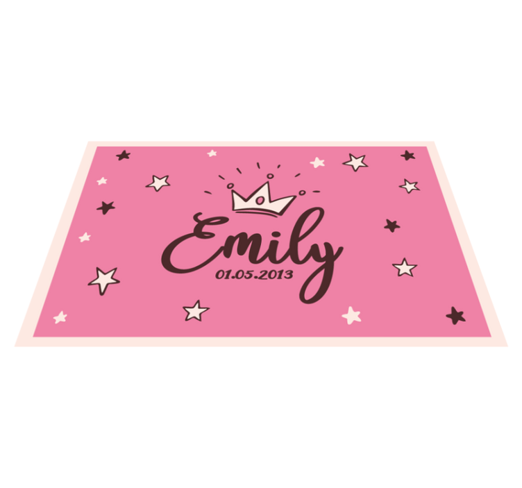 Name with crown and stars kids vinyl carpet - TenStickers
