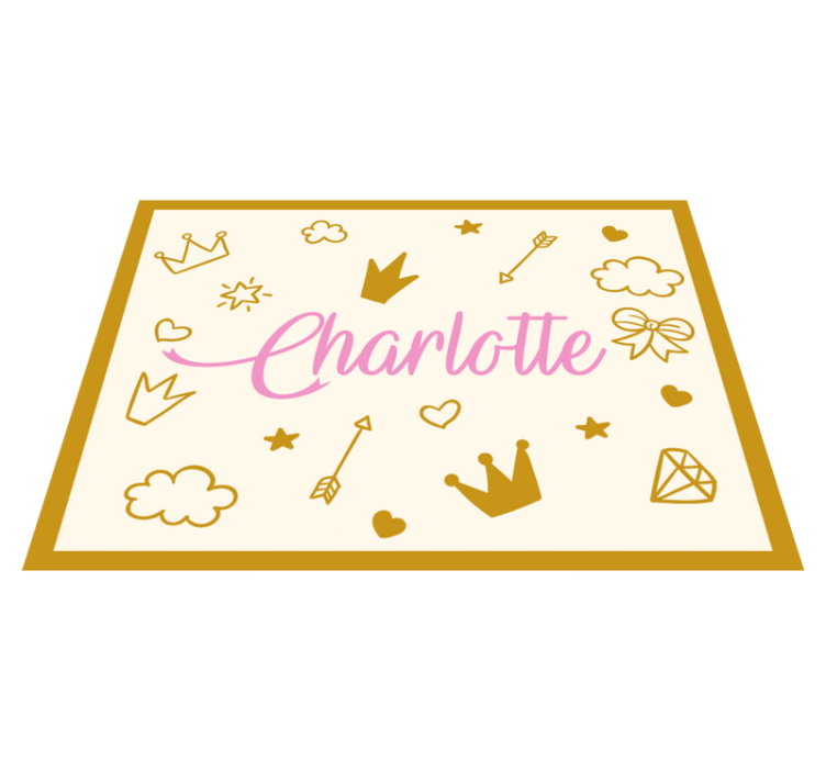 Princess theme with name custom vinyl carpet - TenStickers