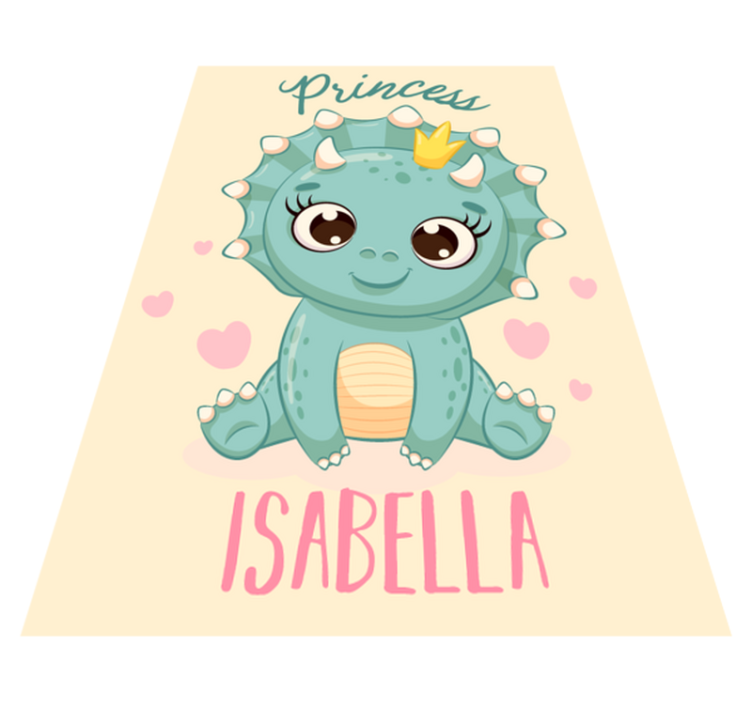 Dinosaur princess with name kids vinyl carpet - TenStickers