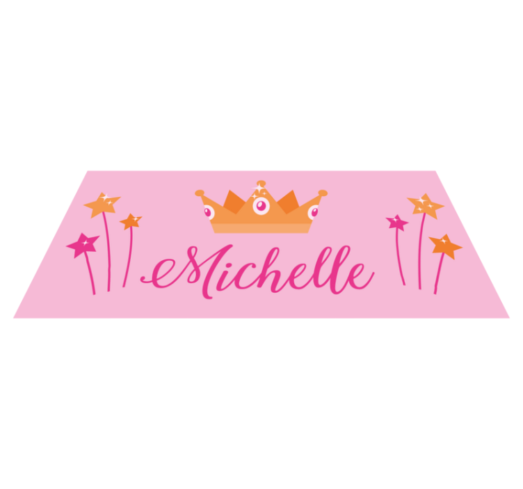 Wands and crown with name kids vinyl carpet - TenStickers