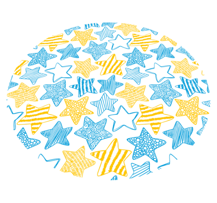 Yellow and blue design star vinyl carpet - TenStickers