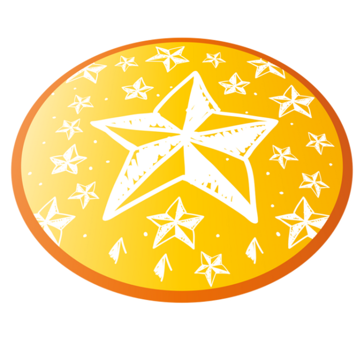 Starry Yellow Theme star vinyl carpet - TenStickers