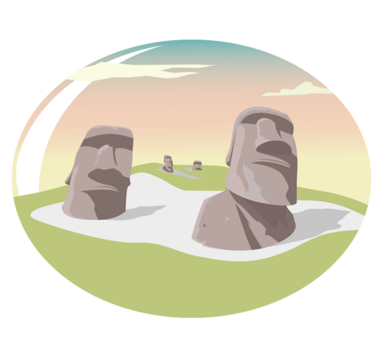 Moai Stone Silhouettes nature vinyl carpet - TenStickers