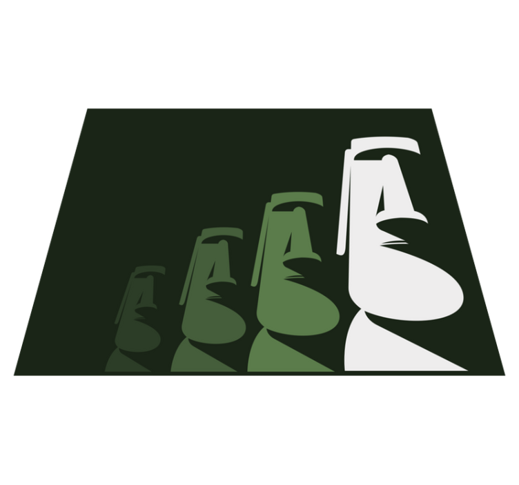 Moai Statues Outline living room vinyl carpet - TenStickers