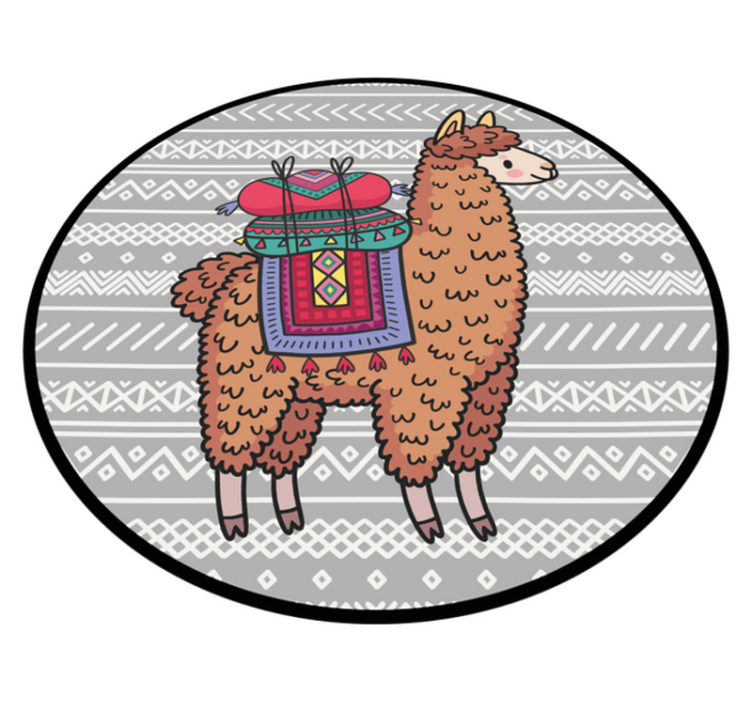 Llama with Saddle kids vinyl carpet - TenStickers