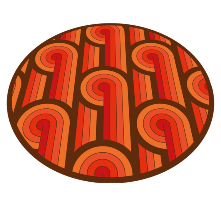 Vintage Round Motif circular vinyl carpet - TenStickers