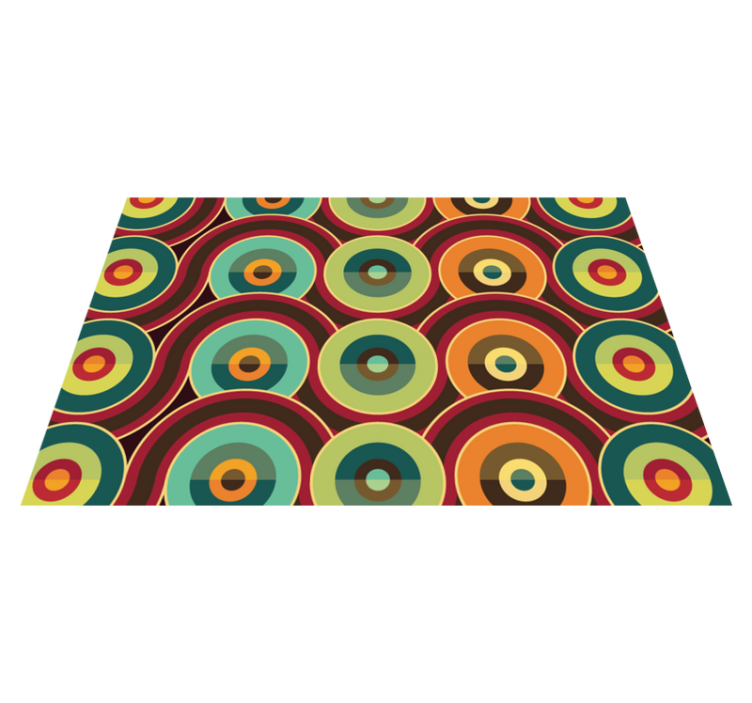 Vibrant Circular Motif geometric vinyl carpet - TenStickers