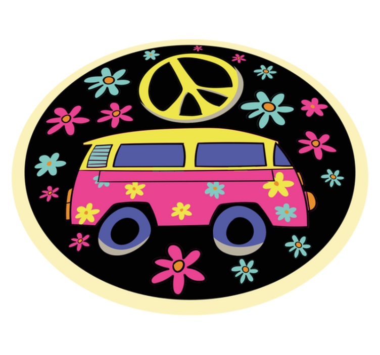 Flower Power Van kids vinyl carpet - TenStickers