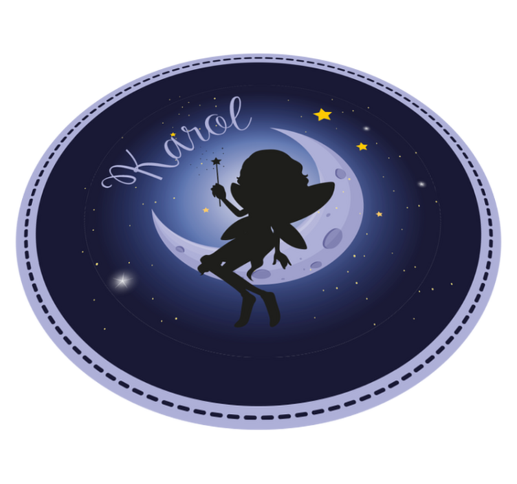 Fairy moonlight with name kids vinyl carpet - TenStickers