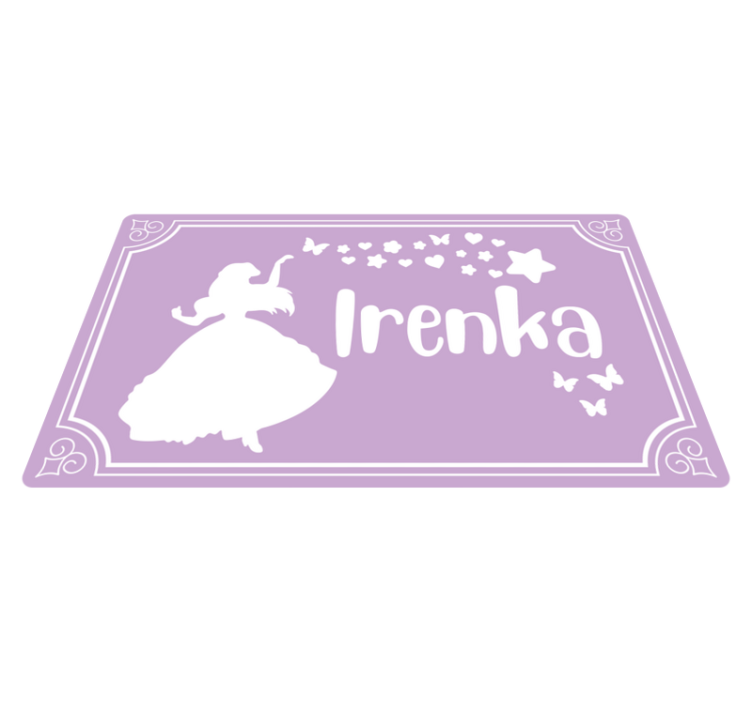 Magic princess with name kids vinyl carpet - TenStickers