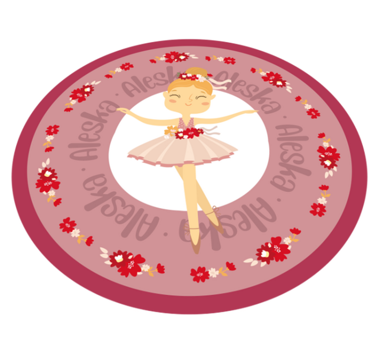 Ballet dance with name kids vinyl carpet - TenStickers