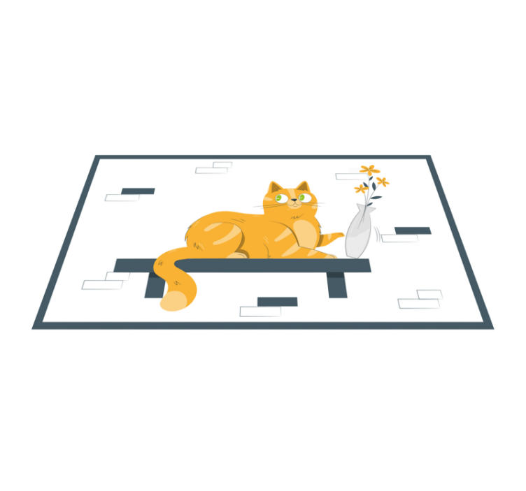Playful Cat Scene kids vinyl carpet - TenStickers