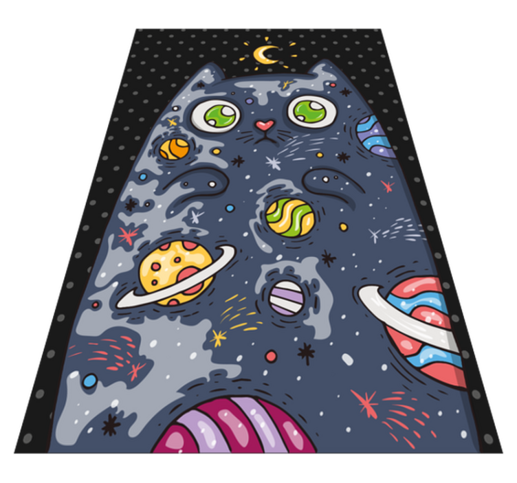 Cosmic Cat Adventure kids vinyl carpet - TenStickers