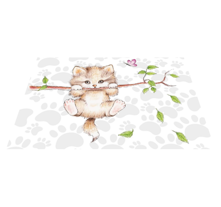 Cute Kitten Hanging animal vinyl carpet - TenStickers