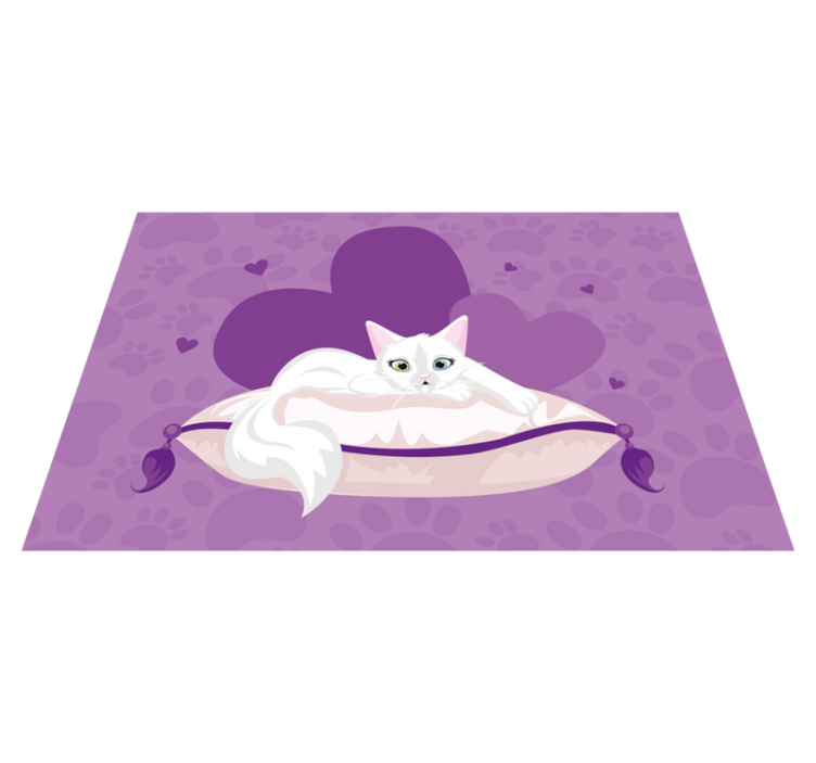 Sweet Cat Cushion animal vinyl carpet - TenStickers