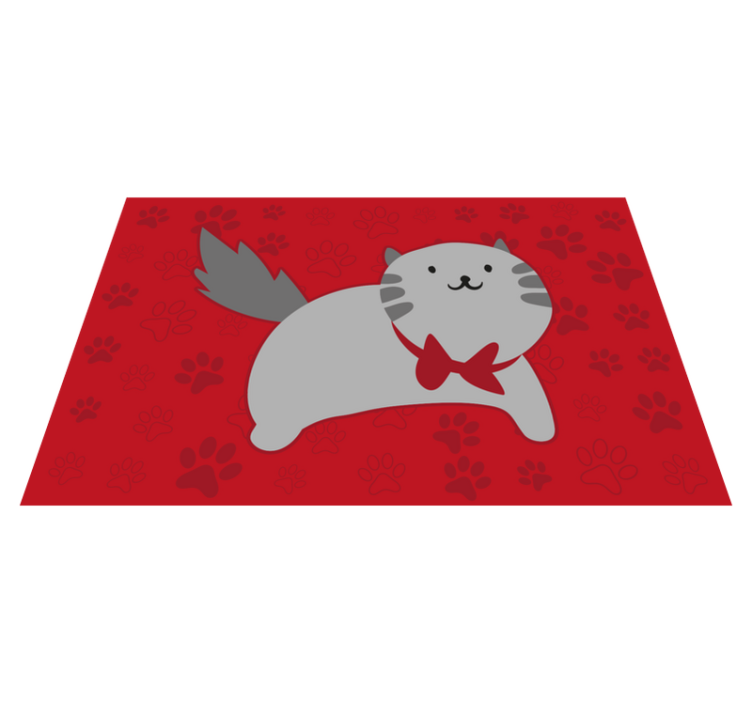 Cheerful Cat Illustration animal vinyl carpet - TenStickers