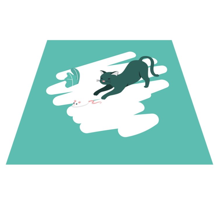 Playful Cat Pursuit bedroom vinyl carpet - TenStickers