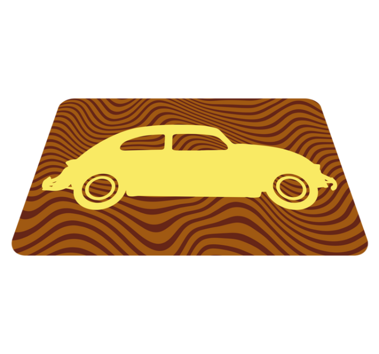 Vintage Car Silhouette road vinyl carpet - TenStickers