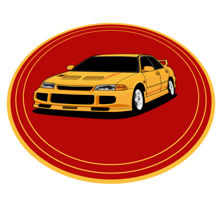 YELLOW SPORTS CAR teen vinyl carpet - TenStickers