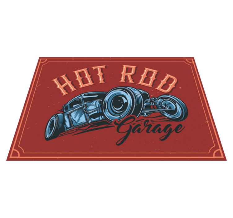 Hot rod theme vintage vinyl carpet - TenStickers