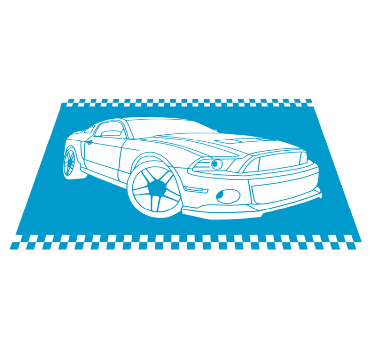 Racing Car Outline road vinyl carpet - TenStickers
