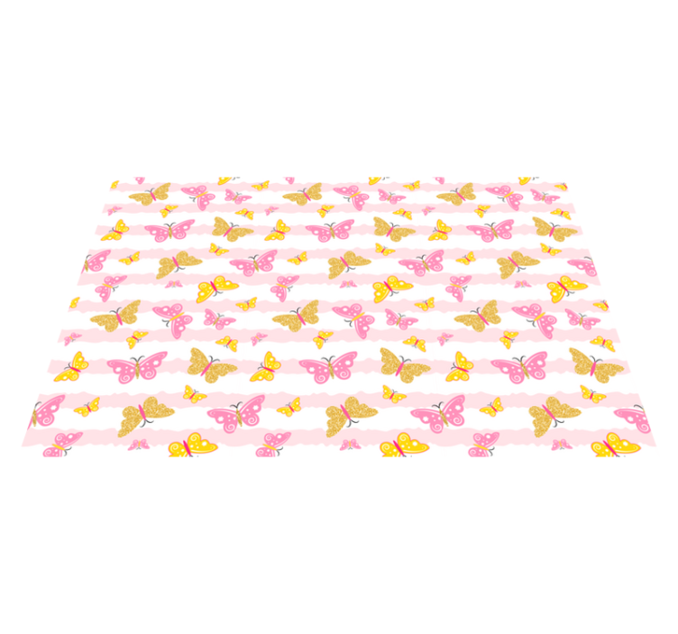 Pink and yellow butterflies kids vinyl carpet - TenStickers