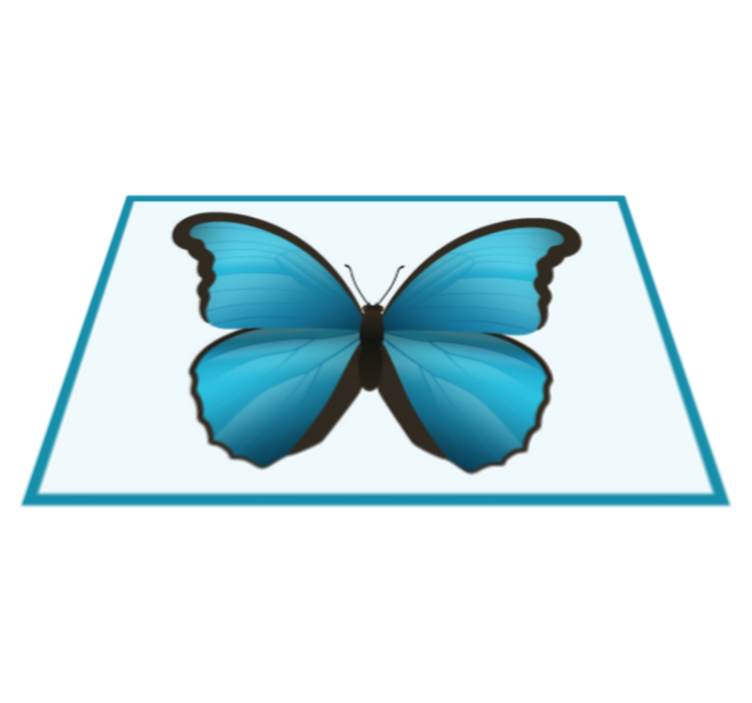 Blue butterfly animal vinyl carpet - TenStickers