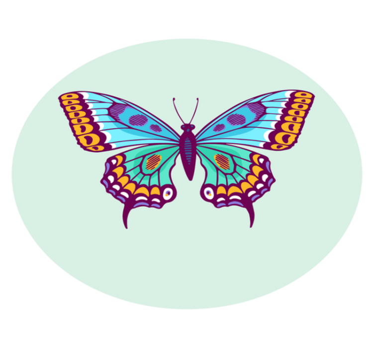 Colorful big butterfly animal vinyl carpet - TenStickers