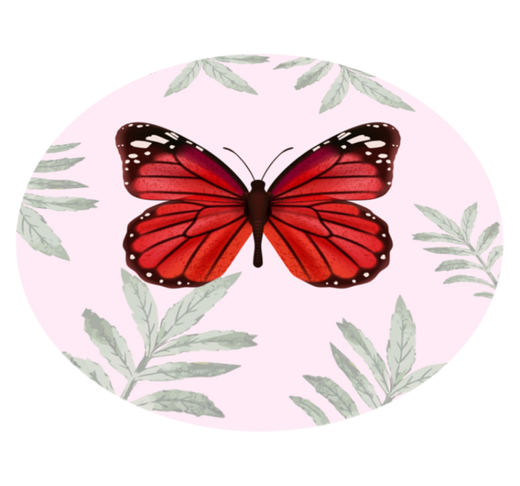 Butterfly Design floral vinyl carpet - TenStickers