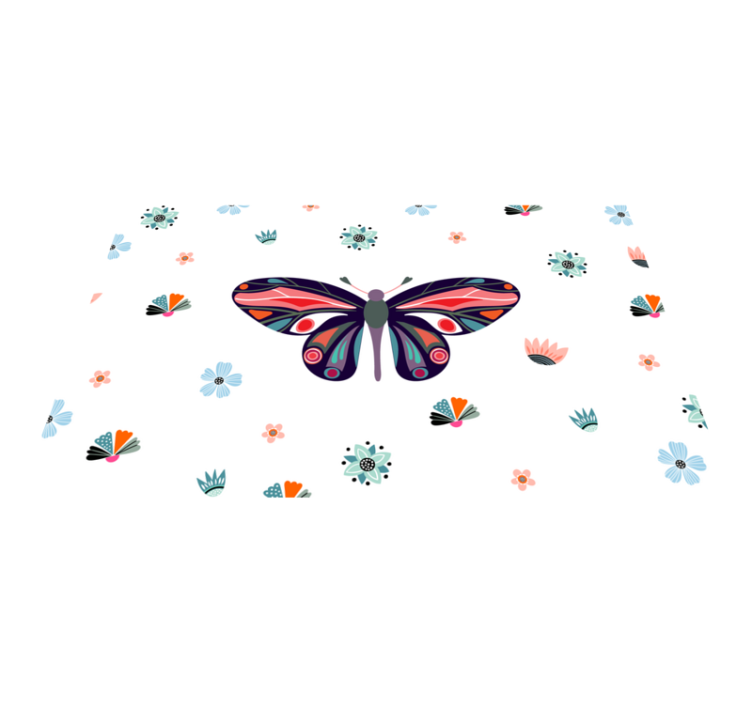 Vibrant butterfly illustration animal vinyl carpet - TenStickers