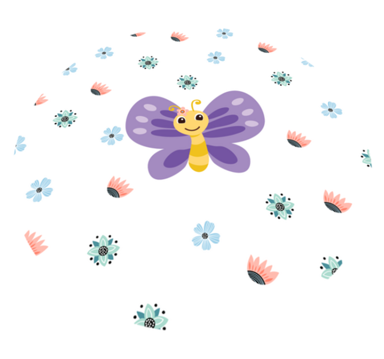 Purple butterfly design kids vinyl carpet - TenStickers