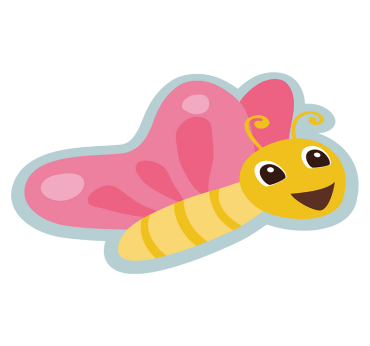 Colorful Butterfly Character kids vinyl carpet - TenStickers