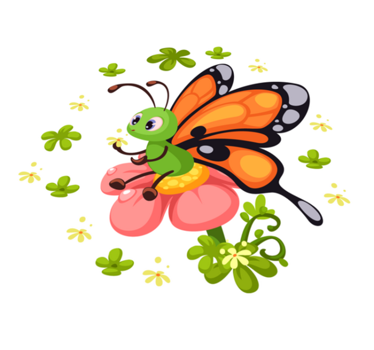 Colorful Butterfly Joy kids vinyl carpet - TenStickers