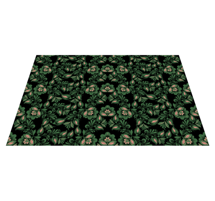 Floral vinyl carpet with botanical greenery design - TenStickers