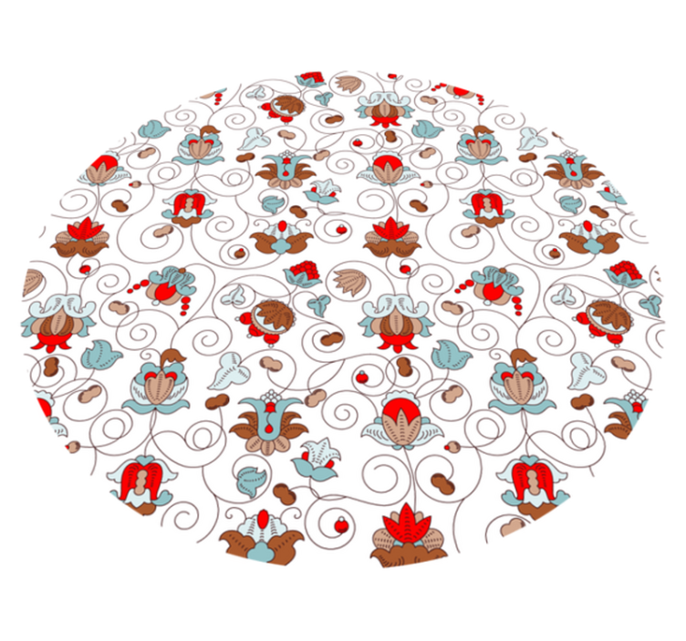 Circular Botanical Spiral Accent floral vinyl carpet - TenStickers