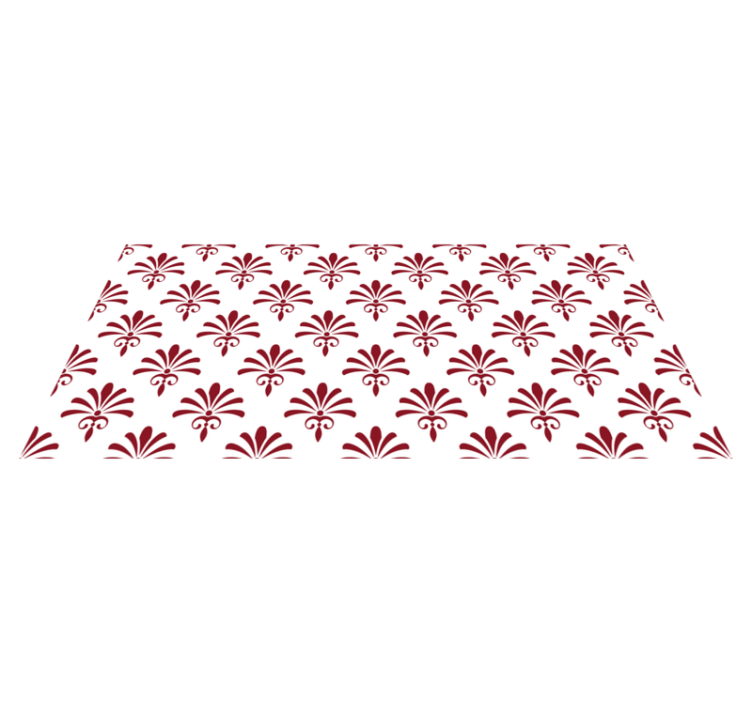 Floral Pattern Red modern vinyl carpet - TenStickers