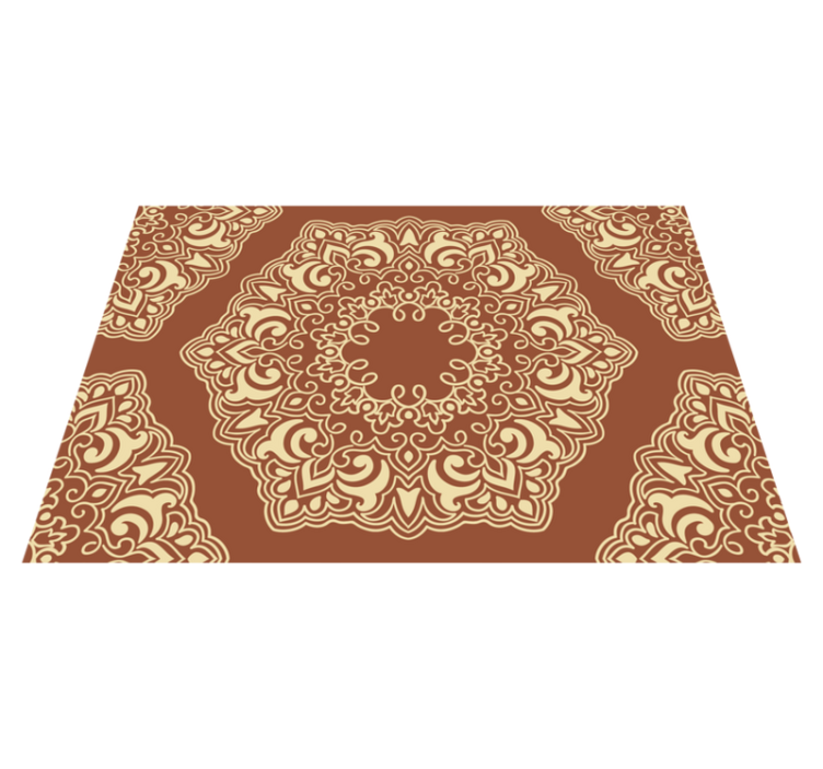 Complex Botanical Arrangement mandala vinyl carpet - TenStickers