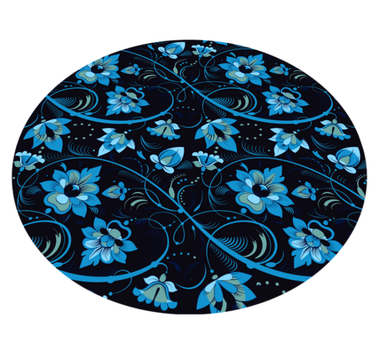 Flowery Blue Pattern floral vinyl carpet - TenStickers