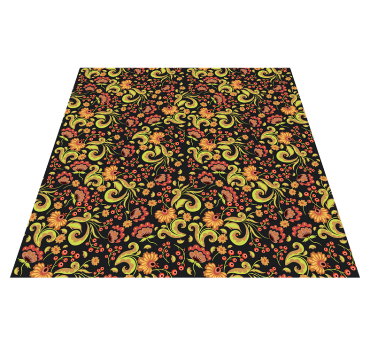 Botanical Twirl Motif floral vinyl carpet - TenStickers